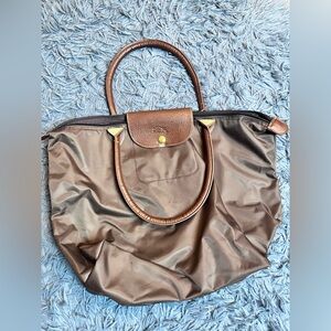 Longchamp Le Pliage Brown Top Handle Nylon Bag